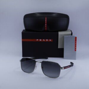Prada Sport PS54WS 1BC06G Polarized Rectangle Sunglasses – Silver